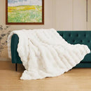 Light Beige Faux Fuzzy Fur Blanket Queen Size 90x90 Ultra Soft Thick Fluffy Blanket Queen for Bed Couch Cozy Furry Home Decor 1000 GSM by CozyNest Decor