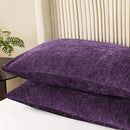 CaliTime Throw Pillow Covers Decorative 20 X 26 Inches Pack of 2 Cozy Chenille Standard Pillow Shams Cases for Couch Sofa Bed Living Room Home Plum Purple by CozyNest Decor