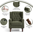 Lumibee High Back Accent Chair,Upholstered Wingback Armchair with Solid Wood Legs for Small Spaces,Comfy Single Sofa Chair for Living Room,Bedroom,Office-Green by CozyNest Decor