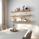 Wood Floating Shelves for Wall Decor, Rustic Wall Shelves for Bedroom Bathroom Kitchen Living Room, Set of 4 Light Walnut 48 Inch by CozyNest Decor