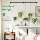 Plant Hanger Indoor with 6 Hanging Chains Hanging Planters for Indoor Plants Hanging Plant Holder Window Plant Rod Black Metal Shelves(70.8 Inch Pot not Included by CozyNest Decor