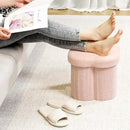 B FSOBEIIALEO Storage Ottoman Cube, Flowers Shaped Ottomans with Storage Foot Stool Footrest for Lving Room, Boucle Ottoman Seat for Dorm Room,Faux Teddy Fur, Pink 12.6"x12.6"x12.6" by CozyNest Decor