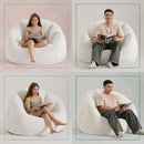 Giant Bean Bag Chair for Adults - Comfy Plush Round Shell Soft Accent Chair, Oversized Cozy Lounge Floor Sofa Reading Chair, Mini Couch for Living Room, Bedroom & Game Rooms, Beige by CozyNest Decor