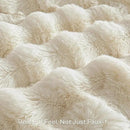 JELLYMONI Faux Fur Throw Blanket, White Fuzzy Cozy Plush Bubble Bed Blanket, Thick and Warm King (108" x 90") by CozyNest Decor