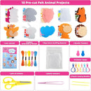 Funtopia Sewing Kit for Kids, 10 Easy DIY Projects of Stuffed Animal with Guiding Book, Beginners Sewing Toys and Birthday Gift for Girls Boys, Felt Arts and Crafts for Kids Ages 5-8 8-12 by TinyTreasures Baby Boutique