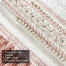 Dremisland Macrame Woven Wall Hanging Home Decor Bohemian Beige Geometric Wave Art Decor with Wool Ball and Tassle-Elegant Apartment Bedroom Dorm Room Door Decoration (Pink Line) by CozyNest Decor