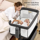 Baby Bassinet Bedside Sleeper,3-in-1 Rocking Bassinet for Baby with 6-Level Height Adjustable, 4 Wheels & Breathable Mesh Walls, Portable Bedside Crib with Mattress for Newborn by CozyNest Decor
