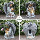 Garden Angel Decor Solar Angels Statues for Garden Waterproof Angel Sculpture Playing The Harp Solar Angels for Yard Patio Gardening Gift by CozyNest Decor