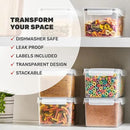 Large Airtight Food Storage Containers with Lids Set of 4 3.2L - 102 fl. oz Pasta storage Containers, BPA Free Plastic Spaghetti container - Air Tight Canisters for Kitchen Pantry Organization by CozyNest Decor