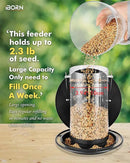 iBorn Metal Bird Feeders for Outdoors Hanging,Wild Bird Feeders for Cardinal,18cm Large Roof&Tray Black 6 Port (Seed is not Included) by CozyNest Decor