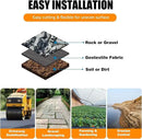2.4oz-12FTx200FT Weed Barrier Landscape Fabric - Durable Weed Block Gardening Ground Cover Mat, Woven Geotextile Fabric for Underlayment, Commercial Driveway Stabilization, Weed Control Cloth by GreenHaven Gardens