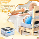 Toddler Booster Seat, Portable Baby Booster for Dining Table, Travel Toddler Chair with Adjustable Straps, Lightweight, Compact Design, Easy to Clean (Blue) by TinyTreasures Baby Boutique