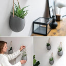 Wall Planters -Ellie- | Hanging Ceramic Plant Pots 3 Pieces | Wall Decoration for Indoors, Balcony and Garden | Grey (Matte) by GreenHaven Gardens