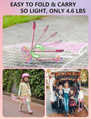 Scooter for Kids Ages 3+, 2 Wheels Kids Kick Scooter with Led Light Up & 3 Levels Adjustable, Lightweight Foldable for Boys&Girls by TinyTreasures Baby Boutique