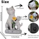 Solar Cat Garden Statue Outdoor Decor - Mother & Kitten Figurines with Flower LED Light, Outside Yard Art Patio Balcony Lawn Ornament, Unique Gifts for Cat Lover by CozyNest Decor