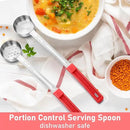 16 Pcs Portion Control Serving Spoons, Restaurant Measuring Serving Ladle Utensils, Portion Control Slotted Scoops for Weight Loss, Solid and Perforated Scoops(Red,2 oz) by CozyNest Decor