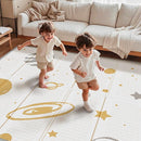 Foldable Baby Play Mat, PIGLOG Waterproof Playmats for Babies and Toddlers Kids, Safe Foam Playmat for Tummy Time, 50x50 Playpen Mat, Reversible Baby Floor Mat for Infant, Toddler, Vast Planet by TinyTreasures Baby Boutique