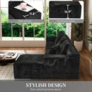 Modular Sectional Sofa Cloud Sectional Couch, 135" Comfy Fluffy L Shaped Black Couches for Living Room, Deep Seat Memory Foam Plush Corduroy Boneless Couch Sectionals with Right Facing Chaise Sofa by CozyNest Decor