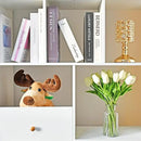Mandy's Artificial Tulips 20 Stems Cream PU Faux Flowers for Wedding Home Decor 13.5 Inch by CozyNest Decor