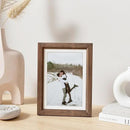 5x7 Picture Frame Natural Solid Walnut Photo Frames with 4x6 Removable Mat Wall Hanging Large Handcrafted Frame with HD Plexiglass Wall and Tabletop Display Large Poster Frame by CozyNest Decor