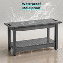 35" Shower Bench, Waterproof Poly Lumber Shower Stool for Shaving Legs, Shower Chair Seat Holds up to 400lbs, Bathroom Bench for Inside Shower, Non-Slip (Grey) by TinyTreasures Baby Boutique