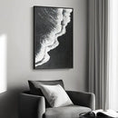 Framed Black and White Abstract Beach Canvas Wall Art, Modern Minimalist Art Prints Paintings Artwork for Walls, Ocean Wave Pictures for Living Room Dining Room Bedroom Bathroom Wall Decor 24x36 In by CozyNest Decor