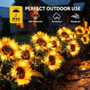 6 Pack Solar Sunflower Lights, Floral Theme, Yellow, Outdoor Garden Decor, Solar Flowers, Solar Lights for Outside Yard, Solar Sunflower Lights by GreenHaven Gardens