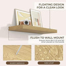 RICHFOCUS 31.5Inch Floating Shelves for Wall 2 Pack Shelves for Bedroom|Kitchen|Bathroom Wall Mounted Rustic Wood Floating Shelf with Invisible Brackets for Books|Storage|Decor, Oak by CozyNest Decor