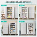 Wide & Deep Metal Storage Cabinet with 2 Doors and 5 Shelves,72 inch Tall Pantry Storage Cabinet,Large Cupboard Closet,White Cabinets for Home,Kitchen,Bathroom,Dining/Living Room by CozyNest Decor