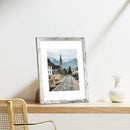 Vittanly 11x14 Picture Frames Set of 9, Shatter Resistant Plexiglass, Display 8x10 Pictures with Mat or 11x14 without Mat, Photo Frames for Wall or Tabletop, Engineered Wood, Distressed White by CozyNest Decor