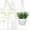 YIBOT 3 Pack Macrame Plant Hanger Indoor Hanging Planter Basket with 3 Hooks, 35"/29"/23" Crochet Plant Holder Stand No Tassels for Indoor Outdoor Boho Home Decor, Ivory (POTS NOT Included) by GreenHaven Gardens