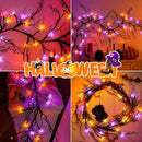 [8 Modes & Timer] Halloween Decorations Willow Vine Twig Garland, 6 FT 54LED Willow Vine Twig Lights Orange Purple LED Lights for Indoor Wall Fireplace Halloween Decorations by CozyNest Decor