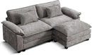 URRED Modular Sectional Sofa Comfy Cloud Couch, Modern Chenille Sofa Sleeper Deep Seat Couches with Ottoman/Pillows for Living Room (Gray, 82.6''- L Shape) by CozyNest Decor
