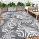 Pauwer Waterproof Outdoor Rug 6x9, Reversible Plastic Straw Patio Camping Rug, Indoor Outdoor RV Mat Carpet for Deck, Camper, Porch, Balcony, Backyard, Picnic, Leaf Grey by GreenHaven Gardens