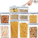 Pop Containers with Lids - Stackable Airtight Food Storage, Kitchen Pantry Storage Containers for Snacks Candy Salt Herbs Spices BPA-Free (10PCS (0.5 + 1.2 + 2.0 + 2.7 + 3.3 Qt) * 2) by CozyNest Decor