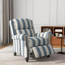 UIXE Pushback Recliner Chair Push Back Accent Chair, Fabric Overstuffed Armchair for Living Room, Rivet Trim Club Chair Home Theater Single Sofa Bedroom Reading Seat - Stripe Navy by CozyNest Decor