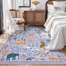 OJIA Animal Print Washable Rug 5x7 Area Rugs for Nursery, Soft Kids Bedroom Rug Ultra-Thin Non-Slip Modern Living Room Carpet, Stain Resistant Throw Carpet for Office Dining Room by CozyNest Decor