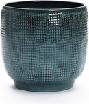 LuxenHome 12" Dia Large Ceramic Pots for Plants, Modern Green Glazed Planters for Outdoor Plants, Round Indoor Flower Pots with Drainage Hole and Rubber Plug for Home Garden Patio by CozyNest Decor