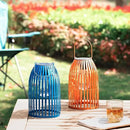 Set of 2 Solar Lantern Outdoor Waterproof Hanging Metal Birdcage Shaped Lantern Decorative Solar Light for Garden Yard Patio Porch, Orange by GreenHaven Gardens