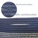 COMFY-HOMI 3PACK Rectangular Cotton Rope Basket With Handles for Shelves|Dog Toy|Baby Gift - Dark Blue (13.5" x 11" x 9.5") by TinyTreasures Baby Boutique