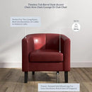 BELLEZE Accent Barrel Chair, Linen Round Chair Club Tub Sofa Corner Chair with Flared Legs and Cozy Soft Padding for Living Room Bedroom Waiting Room - Red by CozyNest Decor