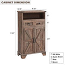 Bathroom Floor Cabinet, Farmhouse 24" Wide Cabinet with Drawer, Adjustable Shelf, Barn Doors, Cabinets for Bathroom, Kitchen, Living Room, Rustic Brown by CozyNest Decor