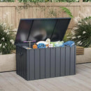 Domi Outdoor Storage Deck Box 120 Gallon, Outdoor Deck Box with Waterproof Storage Bag for Outside Cushions, Garden Tools and Pools Equipment, Gray by GreenHaven Gardens