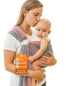 Hip Baby Wrap Ring Sling Baby Carrier for Infants and Toddlers - 100% Soft Cotton Baby Wraps Carrier for Babies 8-35 lbs - Perfect Baby Shower Gifts Moms and Dads - Nursing Cover (Rainbow Honeycomb) by TinyTreasures Baby Boutique