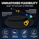 TITAN Flexible Garden Hose 25FT – Ultra Lightweight, Heavy Duty Water Hose with Brass Fittings & Jet Nozzle – Kink-Free, Non-Expanding, Durable Fabric Hose for Yard, Lawn, Car Wash, Outdoor Use by GreenHaven Gardens