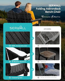 SERWALL Folding Adirondack Bench, HDPE All-Weather Adirondack Loveseat, 660 lbs Capacity, Foldable Outdoor Patio Bench for Deck, Lawn, Garden, Black by GreenHaven Gardens