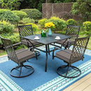 LVTXIII Patio Chair Cushions 19"x19"x3", Water-Repellent Outdoor Seat Cushions for Patio Furniture, Square Chair Pads with Ties for Home Garden Decoration, Set of 2, Dark Grey by GreenHaven Gardens