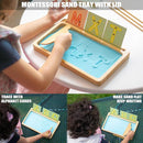 Montessori Sand Tray with Lid - Wooden Sand Trays for Kids Writing Letters and Numbers, Preschool Classroom Must Haves, Kindergarten Learning Tools (Blue) by TinyTreasures Baby Boutique