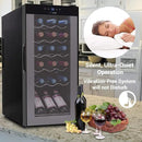 Nutrichef 18 Bottle Slim Wine Fridge | Red & White Wine Chiller | Adjustable Temperature Control 41°F to 64°F | Ultra Quiet Operation | Mini Wine Cooler for Home & Office, 30x13x17 IN by CozyNest Decor