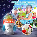 Rocket-Shaped Bubble Machine for Kids & Pets - Dual Powerful Bubble Outlets, Automatic 360° Rotation, Adjustable LED Lights & Music – Ideal for Indoor/Outdoor Birthday Parties by TinyTreasures Baby Boutique